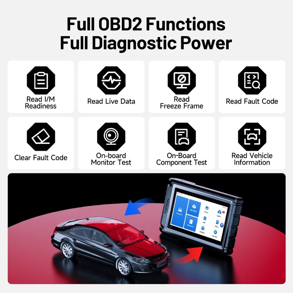 TOPDON AD800BT 2 OBD2 Car Scanner Engine ABS SRS SAS TPMS Diagnostic Tool - Picture 10 of 11